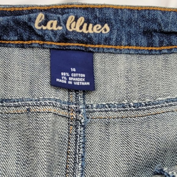 LA Blues Vintage Denim Skirt with Zipper Detailing - Picture 3 of 3